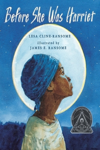 A girl with a blue head wrap looks up at the night sky with the full moon in the background.
