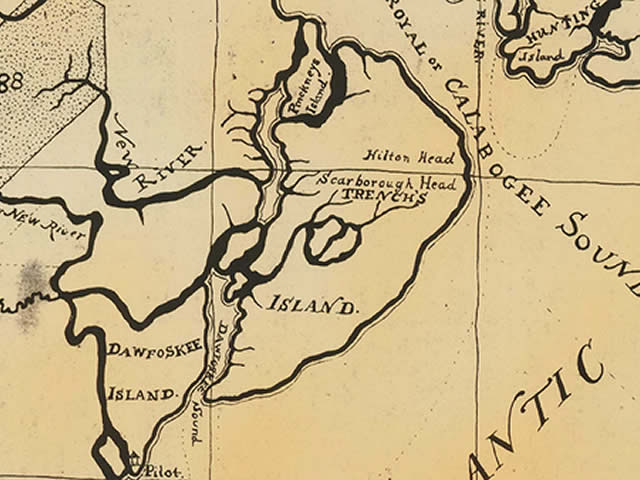 Old map of Hilton Head Island.