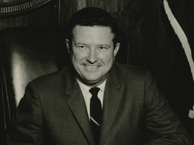 Black and white photo of Robert McNair