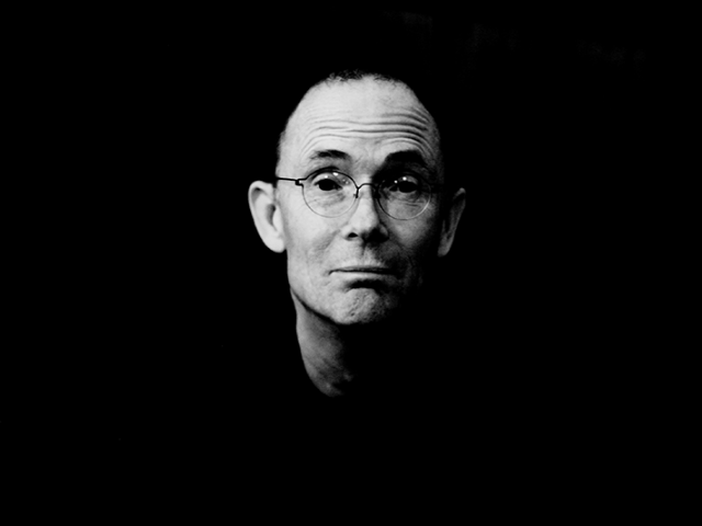 Black and white photograph of William Gibson