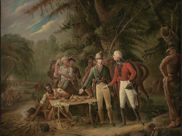 Painting by John Blake White of General Francis Marion Inviting a British Officer to Share His Meal