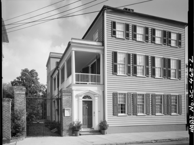Black and white photograph of Dr. Fayssoux's 3 story house