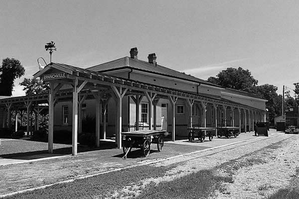 Historic Branchville station is the World's Oldest Railroad Junction, where South Carolina Canal & Rail Road Company began the first successful scheduled steam railroad service in America on December 25, 1830.